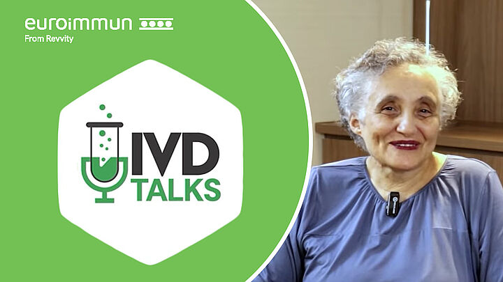 Elderly woman, Logo "IVD talks" - Thumbnail design 