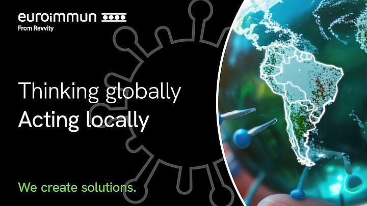 Thumbnail design - outline from South America, Virus Icon on green background